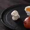Dinastías Tang y Song Arcilla Púrpura Original de Yixing Mascota de Té Serpiente Animal del Zodiaco Creativo Lindo Hecho a Mano Soporte de Tapa Decoración de Mesa de Té Adorno de Té