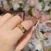 Camélia Coreano Moda Três Anel Inteligente Multi-anel Elegante Luz Luxo Anel Aberto Feminino Banhado A Ouro Diamante Jóias Da Moda