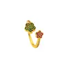 Nuevo Anillo Sencillo de Arena Dorada Vietnamita para Mujer, Anillo Abierto de Flor de Zirconio de Lujo Ligero, Joyería Transfronteriza de Larga Duración