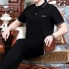 Traje deportivo de verano para hombre de mediana edad talla grande camiseta de manga corta delgada ropa deportiva casual papá traje de verano algodón