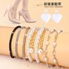 Cadena de Perlas y Diamantes, Cordones Incrustados de Diamantes, Zapatos de Tacón Alto sin Instalación, Cordones sin Tacón, Correas Anticaída Perezosas, Varias Correas