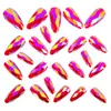 Uñas de Moda Europeas y Americanas con Forma de Almendra, Diamante Rosa en Forma de Corazón Electrochapado, Uñas Desmontables Portátiles Simples y Elegantes