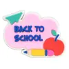 Temporada de Regreso a Clases Parche Adhesivo Suave de PVC Carcasa de Teléfono Móvil Accesorios DIY Transfronterizo Dibujos Animados Universitarios tamaño pequeño Parche Plano