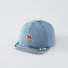 Gorra infantil, gorra de mezclilla de moda para primavera y otoño, gorra de béisbol a prueba de viento y para el sol con logo de cachorro para niños y niñas