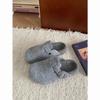 Chinelo Feminino Jin Mi 2024 Inverno Sola Grossa Combina com Tudo Bucken Quente Baotou Feltro Camurça Slip-on Sapatos Mueller para Mulheres