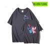 Camiseta Dizai de manga corta con cuello redondo y puntada periférica de animación, de algodón puro, para parejas, para bebé estrella, ropa de verano a juego.