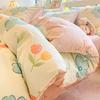 Conjunto de Cama Estudantil de Algodão Puro Fresco de Quatro Peças para a Temporada Estudantil com Capa de Edredom, Lençol de Elástico e Conjunto de Três Peças, Roupa de Cama Modelo Novo 2025