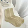 Meias de Algodão Macias com Forro de Fleece para Outono e Inverno Femininas, Meias Quentes Espessas para Dormir, Meias de Pelúcia Cor Sólida, Meias de Inverno Anti-Frio Soltas