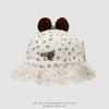Sombreros de Encaje para Niñas de Primavera y Otoño, Sombreros de Pescador Súper Lindos con Lazo para Bebés de 1 a 3 Años, Sombreros de Pescador Versátiles Estilo Coreano