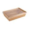 Caja Cuadrada de Papel Kraft Desechable para Empaque de Comida Rápida, Caja de Papel Personalizada Simple para Bento, Fija para Llevar, Caja para Comida Rápida