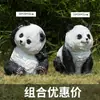 Escultura de Panda Simulada Decoração de Paisagem de Jardim Externo Resina Ecológica Pequeno Ornamento Decoração de Chão de Pátio de Jardim Gramado