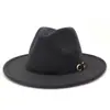 Transfronteiriço Novo Chapéu de Coco de Lã com 8 Botões para Homem Chapéu Jazz de Aba Larga Chapéu de Vestido para Mulher MNDJS493