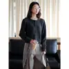 Nuevo suéter de lana Loufu estilo japonés urbano para otoño e invierno, cuello redondo, con botones de presión metálicos, top casual cómodo para mujer