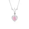 Colar Coração Rosa Original para Mulheres Prata de Lei S925 Design de Coroa em Formato de Coração Luxo Acessível Elegante Doce Corrente para Clavícula para Mulheres