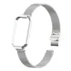 Pulseira Adequada para Redmi Band 2 Fivela de Fechamento Deslizante Estilo Milanês Pulseira de Aço Inoxidável Pulseira de Relógio de Metal Miband 8Active