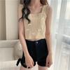 Camisola de Verano Ropa Interior para Mujer 2025 Nuevo Diseño Nicho Ropa Exterior Tejido Delgado Ajustado Top Corto