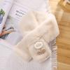 Bufanda Cálida de Invierno para Niñas, Dulce, Suave, Linda, Peluda, Estéreo, Tulipán, Cuello de Piel Cruzado