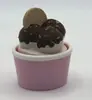 Chaveiro click para alívio de estresse de cupcake de sorvete impresso em 3D, keycap fofo de copo de sobremesa com chaveiro