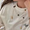 Primavera y verano nuevo estilo colorido colgante de flor pequeña cadena clavicular para mujer lindo collar de manzana roja accesorios