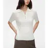 Seja Pedido2026 Nova Coleção Primavera Simples Gola Polo com Meio Zíper Malha Slim Fit Manga Curta Top Versátil
