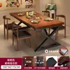 Mesa de comedor catering comercial restaurante mesa de comedor estilo industrial taberna tienda de snacks tienda de barbacoa combinación de mesa y sillas mesa para restaurante de comida rápida