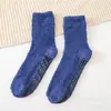 Pantuflas de Felpa para Mujer y Hombre con Agarre Calcetines de Felpa para Dormir para Hombre Calcetines Antideslizantes de Vellón de Coral Medio Lado de Felpa