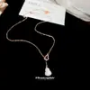 Collar Colgante de Calabaza Fulu con Circonita, Diseño de Nicho, Cadena de Clavícula de Alta Gama, Cadena de Cuello Versátil de Lujo Ligero a la Moda, Venta al por Mayor