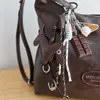 Colgante Perro Salchicha Serie Miu Colgante Bolsa Cuerda Tejida Estilo Pareja Encanto de Bolsa Llavero Lindo Senderismo Retro Ins