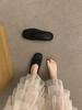 Chinelos Franceses com Recortes para Dedos para Uso Externo de Verão Feminino 2025 Novos Sapatos Birkenstock Chinelos de Tricô Slip-On Preguiçosos para Mulheres