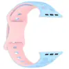 Adequado para Apple Laser Carving Flor Embutida Duas Cores Pulseira de Relógio de Silicone Pulseira de Relógio de Silicone Apple iWatch em Estoque