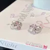 Hebilla de Oreja con Lazo Dulce de Circonita Microincrustada de Circonita Pendientes de Botón Elegantes Versátiles Pendientes de Oreja con Sentido Avanzado
