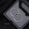 S925 Sterling Silver Edge Grande Anel de Orelha Feminino Coreano Personalidade Nicho Temperamento Design Exagerado Anel Fivela de Orelha Brincos Atacado