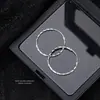 Pendientes Largos Facetados de Plata de Ley S925 para Mujer Estilo Coreano Elegantes de Nicho Diseño Exagerado Pendientes Anillo Venta al por Mayor