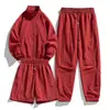 2025 Nuevo Estilo Cuello Alto Manga Larga Shorts y Pantalones Conjunto de Tres Piezas Delgado Casual Deportivo Holgado Pantalones de Cinco Puntos Color Sólido Alta Calidad