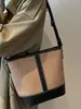 Bolso de bloques de color para mujer, nuevo, retro, moda, simple, casual, bolso tipo cubo, simple, para hombro, cruzado, estilo Ins