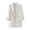 Ins Ropa de mujer estilo europeo y americano al por mayor 2026 Otoño Nueva Llegada Chaqueta de traje casual con manga enrollable 2182491