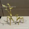 Conjunto Transfronteiriço Mais Vendido de 2 Estátuas de Rena Preta Liga Natal Conjunto de 2 Peças Estatuetas de Rena Preta