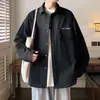 Camisa vaquera retro estilo Hong Kong para hombre, chaqueta casual de trabajo para primavera y otoño, marca de moda, prenda exterior elegante y versátil