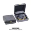 Caja de Joyería con Esquinas Redondeadas y Hebilla Dorada, Delicada Caja de Terciopelo para Anillos, Caja para Collares, Caja para Pulseras, Caja de Regalo de Embalaje para Joyería de Hierro