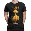 Camiseta Divertida de Pollo F-Caw-F para Hombre, Camiseta de Algodón Interesante, Camiseta de Verano con Cuello Redondo Estilo Harajuku con Estampado Oversize
