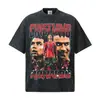 2026 Verano Nuevo Retrato de C Ronaldo Copo de Nieve Estilo Americano Camiseta Streetwear Retro Copo de Nieve Unisex Casual Manga Corta