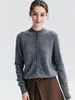 Kangsai Ni ~ Cardigan 100% Caxemira Pura Feminino Gola Meia-Alta Botões Malha Suéter Versátil Casaco Simples