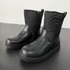 Otoño 2026 Nueva Moda Versátiles Botines de Punta Redonda Uso Diario Zapatos Cálidos de Piel Venta al por Mayor de Comercio Exterior