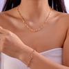 Colar de Lábios com Contas de Cristal Coloridas Transfronteiriço Gargantilha de Verão para Mulheres Corrente para Clavícula de Design de Nicho de Luxo Acessível