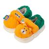 Pantufas de algodão para bebês, pantufas de desenho animado de urso, forradas com lã, sapatos de algodão para bebês, sapatos de salto alto para meninos, sapatos internos