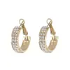 Argola de Prata S925 com Agulha, Microincrustada com Diamante, Brincos de Moda Exquisitos, Argola Versátil de Alta Qualidade, Brincos Personalizados Femininos, Popular Novo Estilo