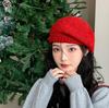 Gorro de mohair para otoño e invierno, estilo coreano, tejido de felpa de piel de conejo, estilo japonés, gorro de lana pequeño con cabeza grande