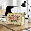 Caja de pañuelos de papel con diseño jaspeado naranja de venta caliente transfronteriza envío directo, elige tu propio diseño tamaño cuero impermeable almacenamiento para el hogar pañuelo