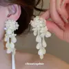 Verano Fresco~Aretes de Flor con Perlas de Cristal Dopamina Aretes Dulces de Estilo Vacacional con Diseño Único
