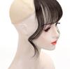 Flequillo Qi Flequillo Largo de Arbustos Pieza de Cabello Real para Mujer Natural Delantero Frontal Flequillo Falso Parte Superior de la Cabeza Peluca Modificada para el Rostro